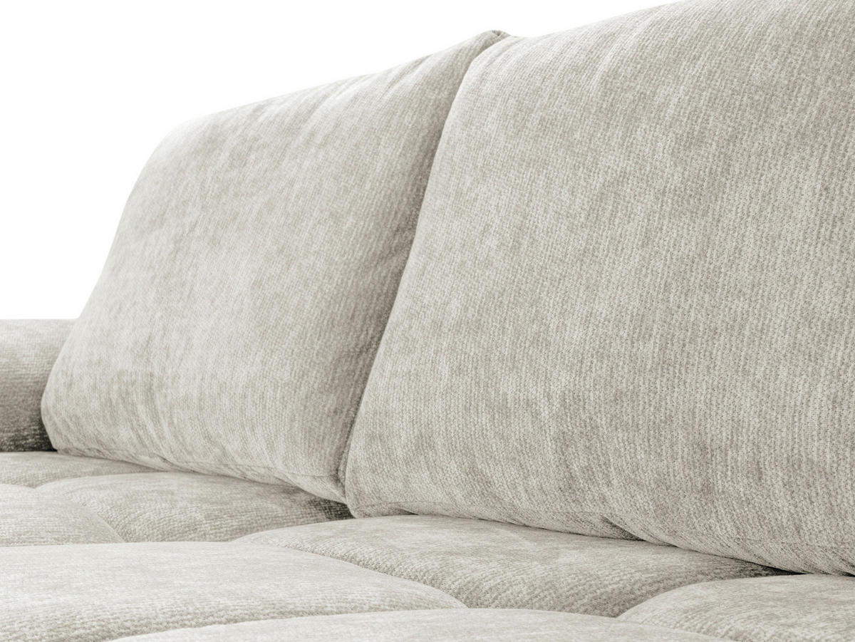ECKSOFA  in Chenille Greige  - Chromfarben/Greige, KONVENTIONELL, Kunststoff/Textil (183/290cm) - Xora