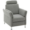 SESSEL in Flachgewebe Grau  - Chromfarben/Grau, Konventionell, Textil/Metall (86/87/93cm) - Beldomo System