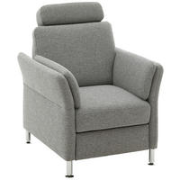 SESSEL in Flachgewebe Grau  - Chromfarben/Grau, Konventionell, Textil/Metall (86/87/93cm) - Beldomo System