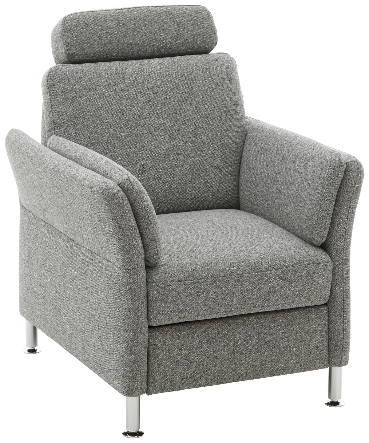 SESSEL in Flachgewebe Grau  - Chromfarben/Grau, Konventionell, Textil/Metall (86/87/93cm) - Beldomo System