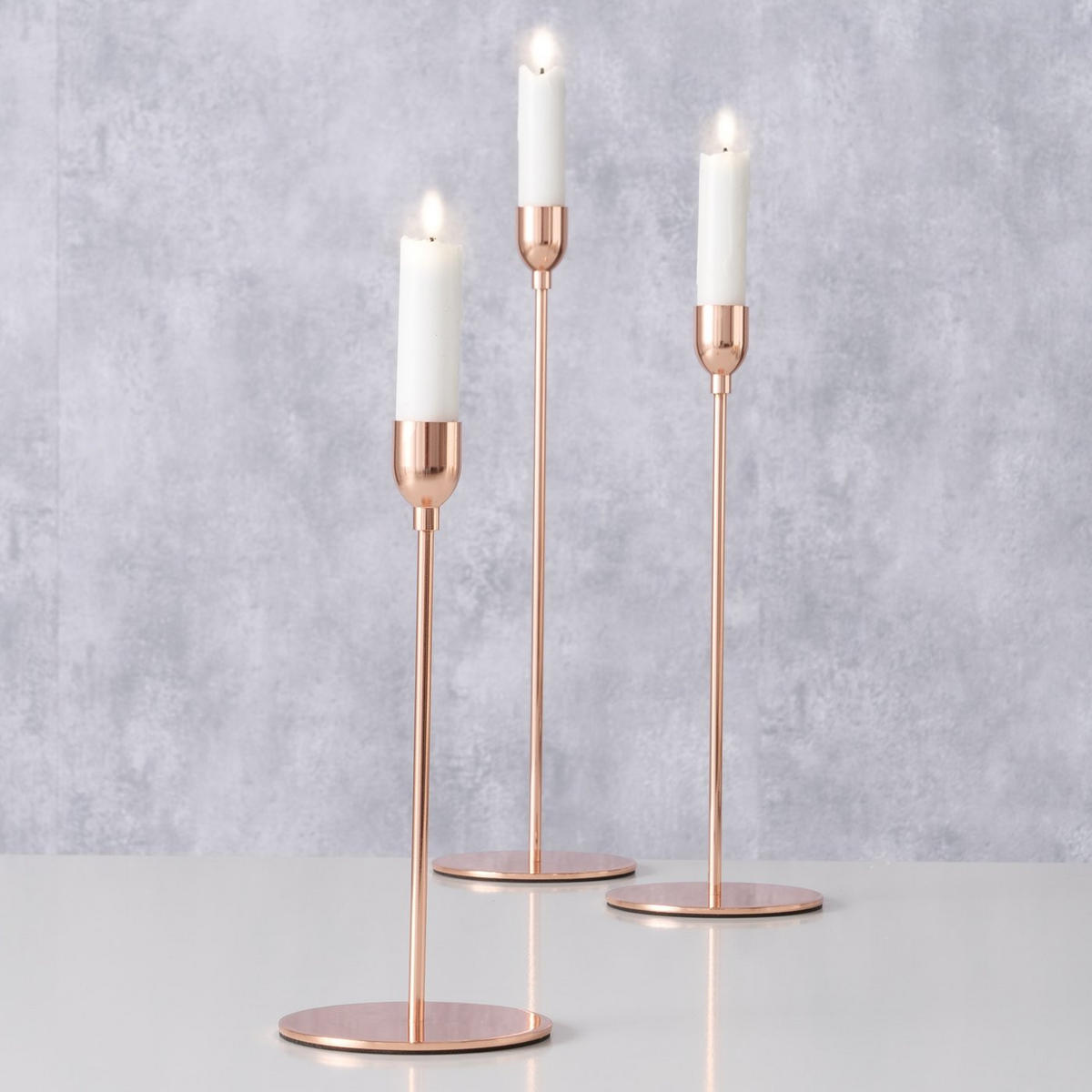 KERZENHALTER - Roségold, Design, Metall (10/27,5cm)
