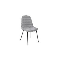 STUHL   Plüsch  Grau  - Schwarz/Grau, Design, Textil/Metall (44/87/53cm) - Milino