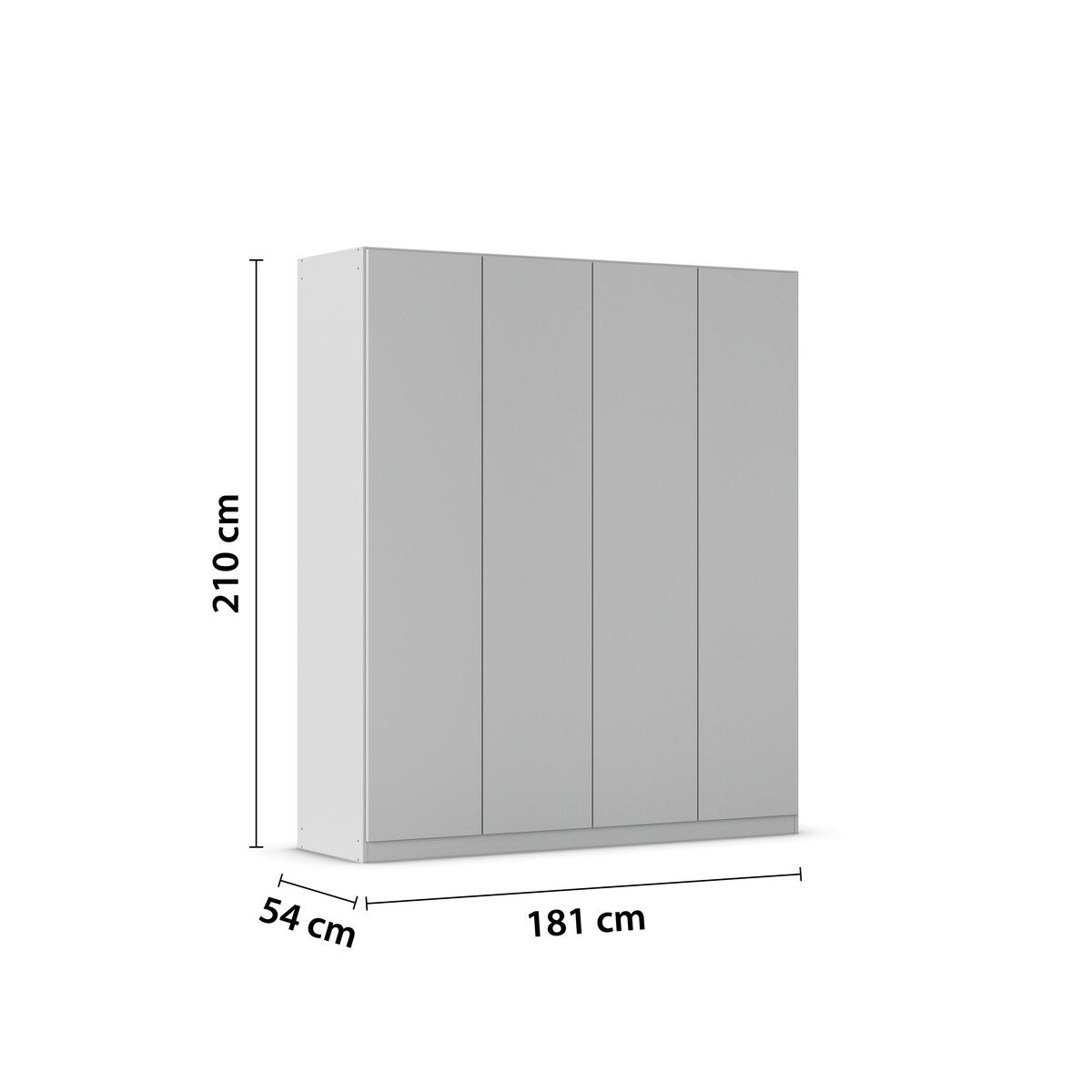 FALTTÜRENSCHRANK in Grau  - Grau, Holzwerkstoff (181/210/54cm) - Boxxx
