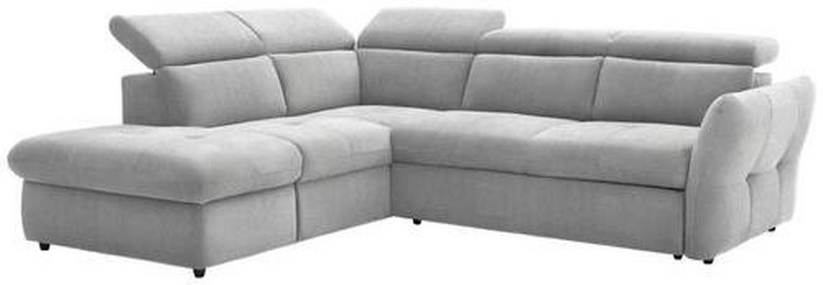 ECKSOFA in Webstoff Hellgrau  224/254 cm  - Hellgrau/Schwarz, Design, Kunststoff/Textil (224/254cm) - Stylife