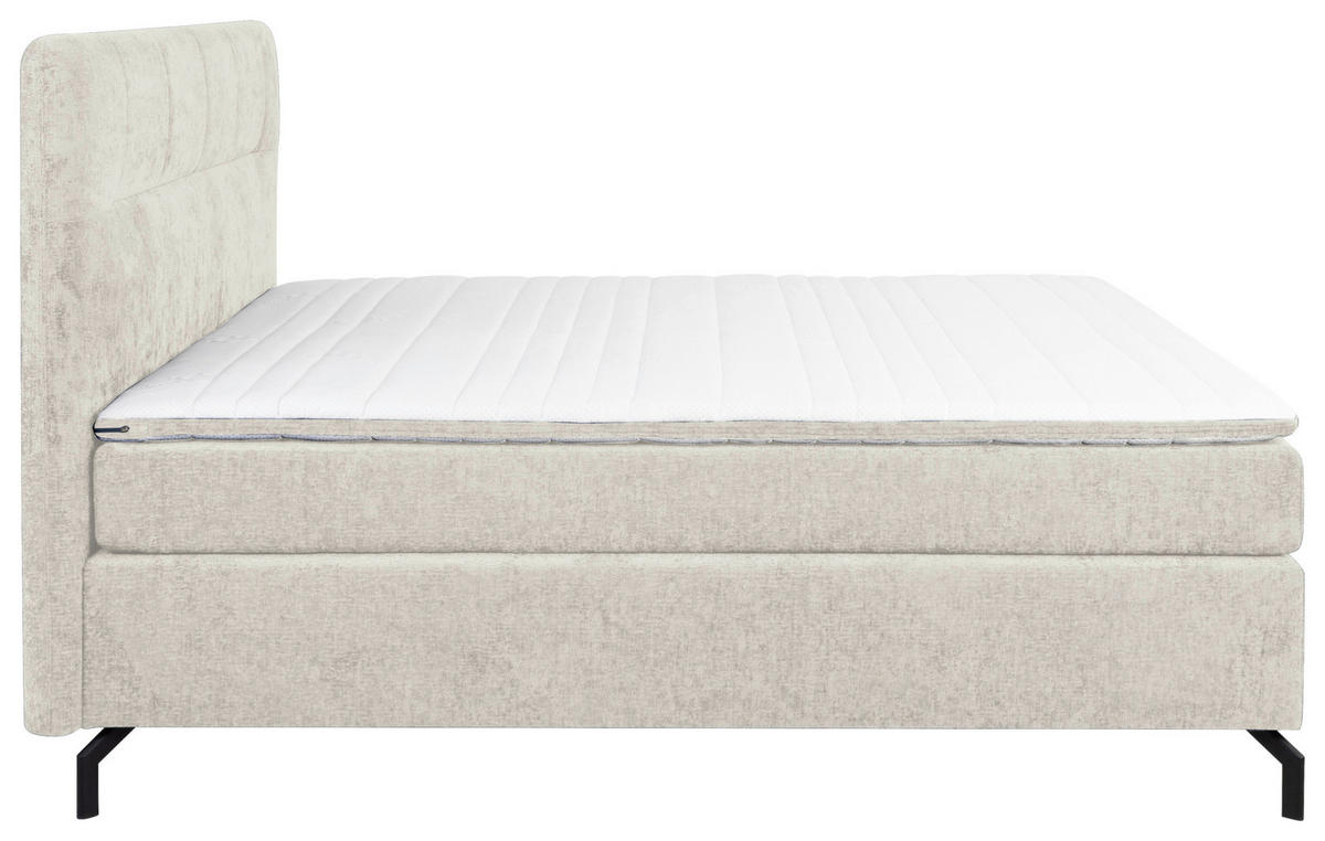BOXSPRINGBETT 160/200 cm  in Greige  - Greige/Schwarz, Design, Textil/Metall (160/200cm) - Esposa