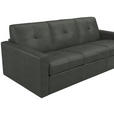 SCHLAFSOFA Bard in Echtleder Dunkelgrau  - Dunkelgrau/Schwarz, KONVENTIONELL, Leder/Kunststoff (206/81/96cm) - Novel