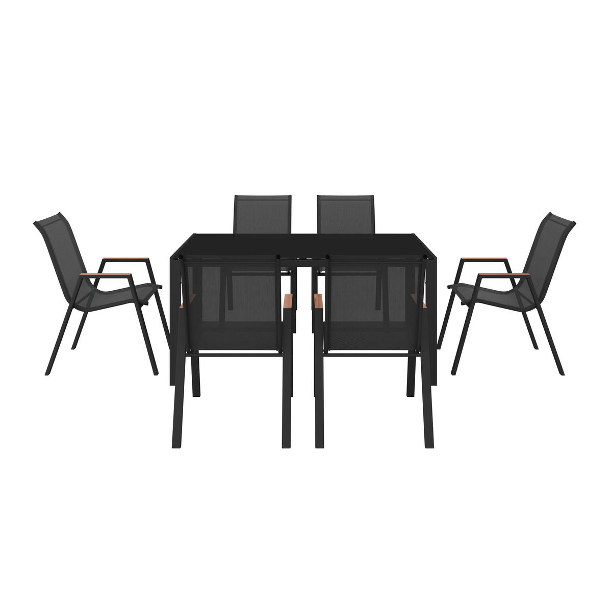 VRTNI SET   metal, staklo, tekstil  crna    - crna, Moderno, staklo/metal (54,5/150/91/72/74/85cm) - Luca Bessoni