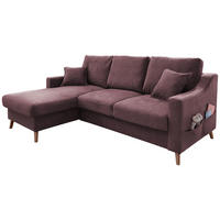 ECKSOFA  in Struktur Bordeaux  150/228 cm  - Bordeaux/Naturfarben, KONVENTIONELL, Holz/Textil (150/228cm) - P & B