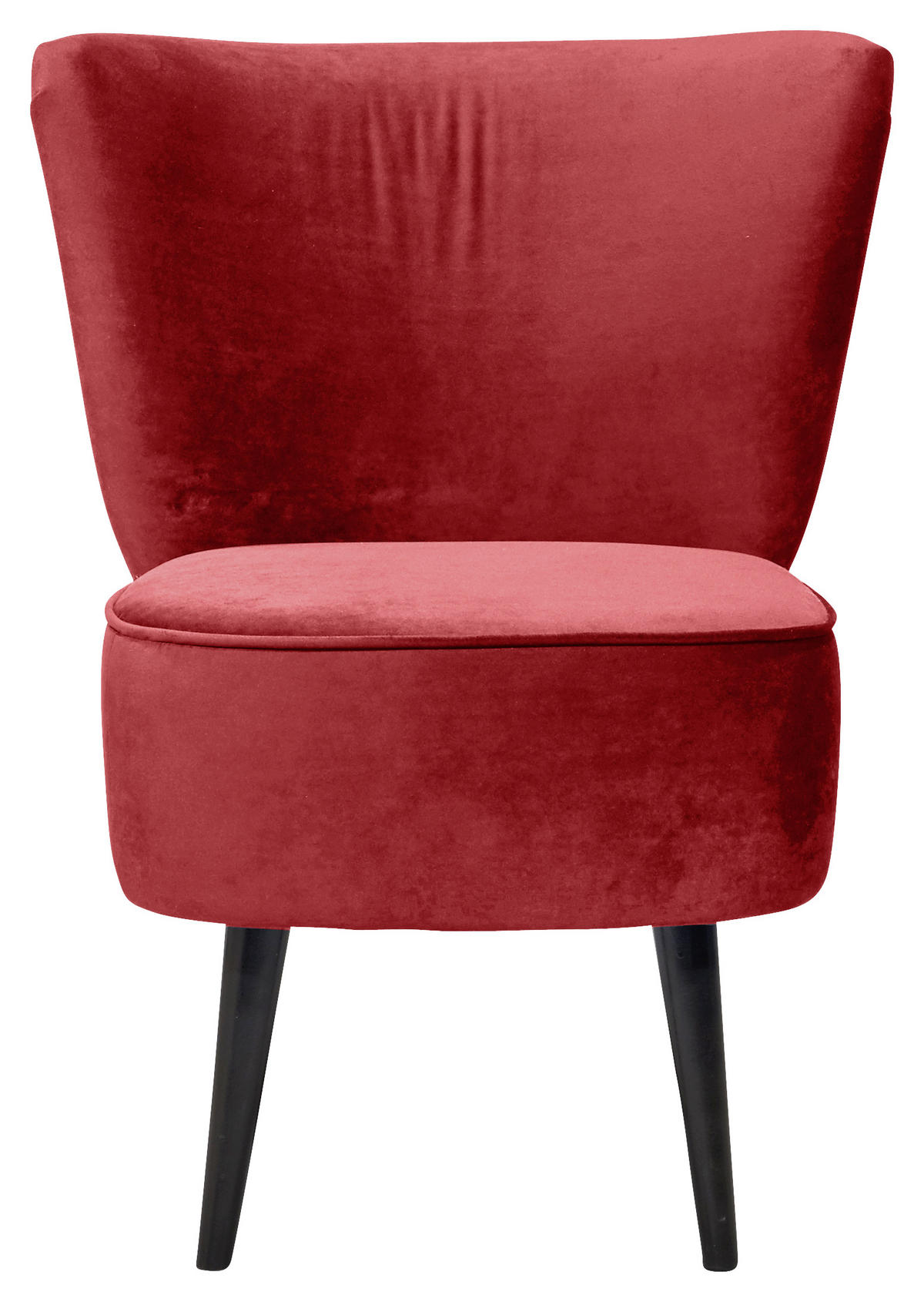SESSEL Mikrovelours Rot    - Rot/Schwarz, Trend, Holz/Textil (65/89/70cm) - MID.YOU