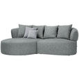 ECKSOFA in Flachgewebe Grau, Grün  166/235 cm  - Schwarz/Grau, MODERN, Kunststoff/Textil (166/235cm) - Hom`in