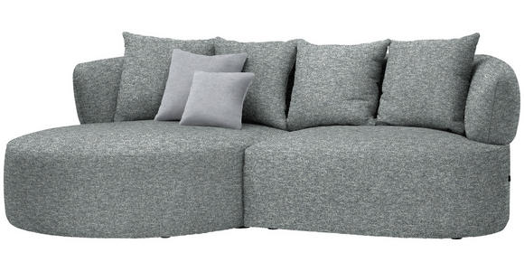 ECKSOFA in Flachgewebe Grau, Grün  166/235 cm  - Schwarz/Grau, MODERN, Kunststoff/Textil (166/235cm) - Hom`in