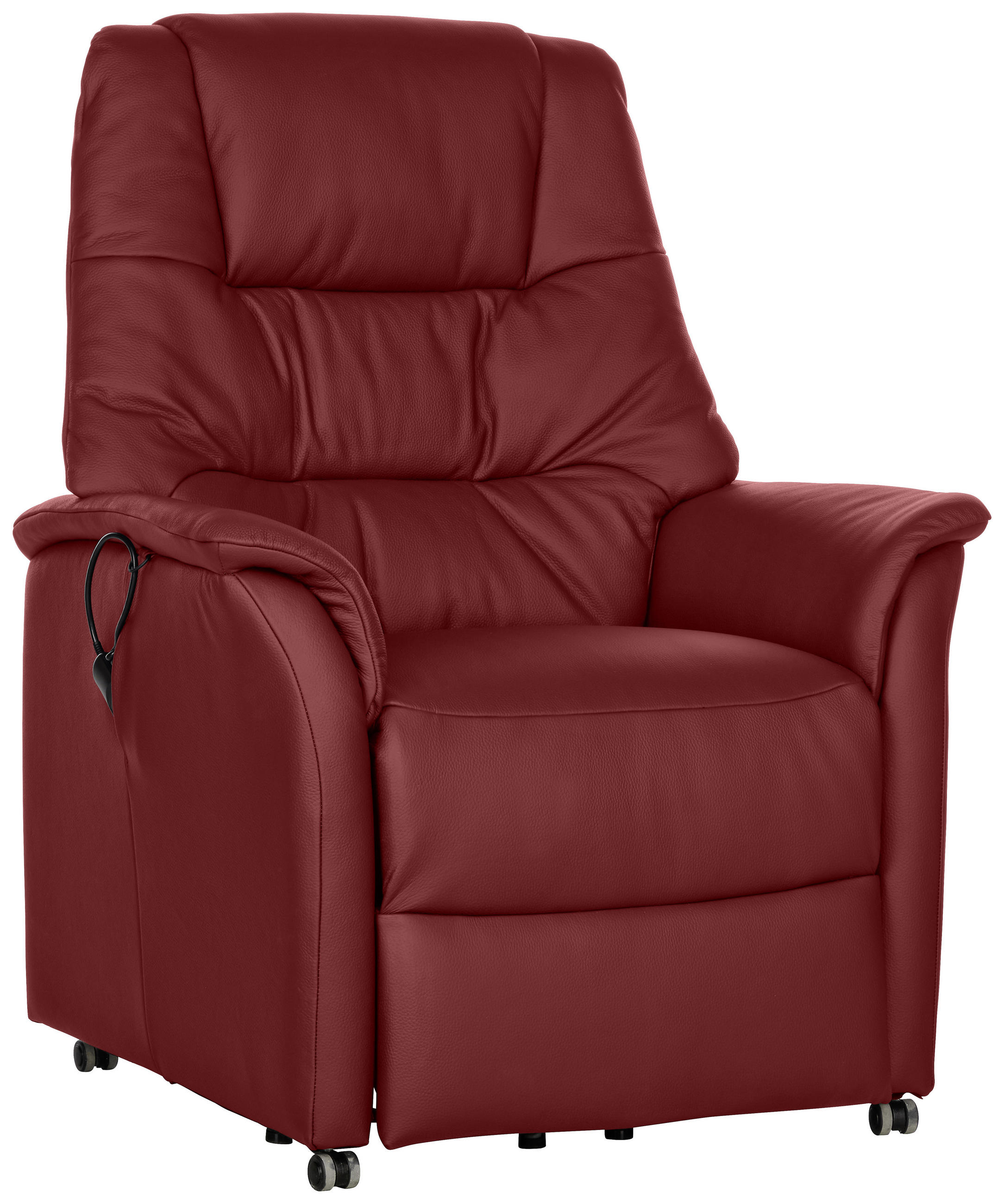 FERNSEHSESSEL Echtleder Rot - Rot, KONVENTIONELL, Leder (88/114/88cm) - Welnova