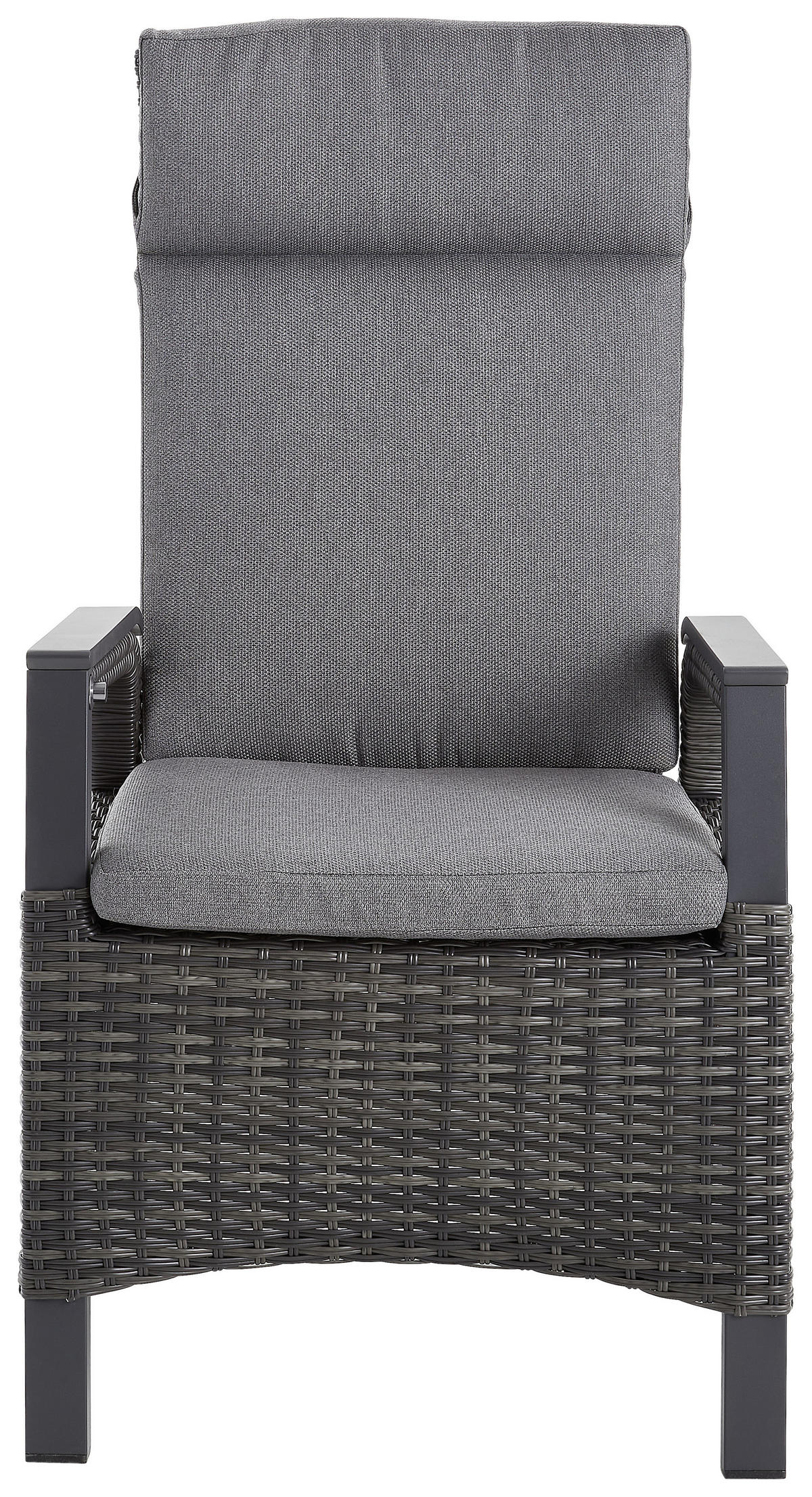 ZAHRADNÍ KŘESLO, plast - šedá/tmavě šedá, Design, kov/textil (61/107/75cm) - Ambia Garden