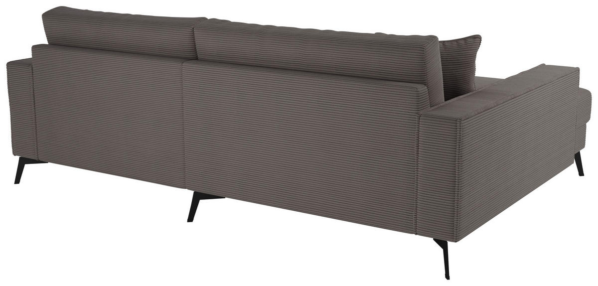 ECKSOFA TED Grau Cord Zierkissen  - Schwarz/Grau, Trend, Textil/Metall (174/228cm) - P & B