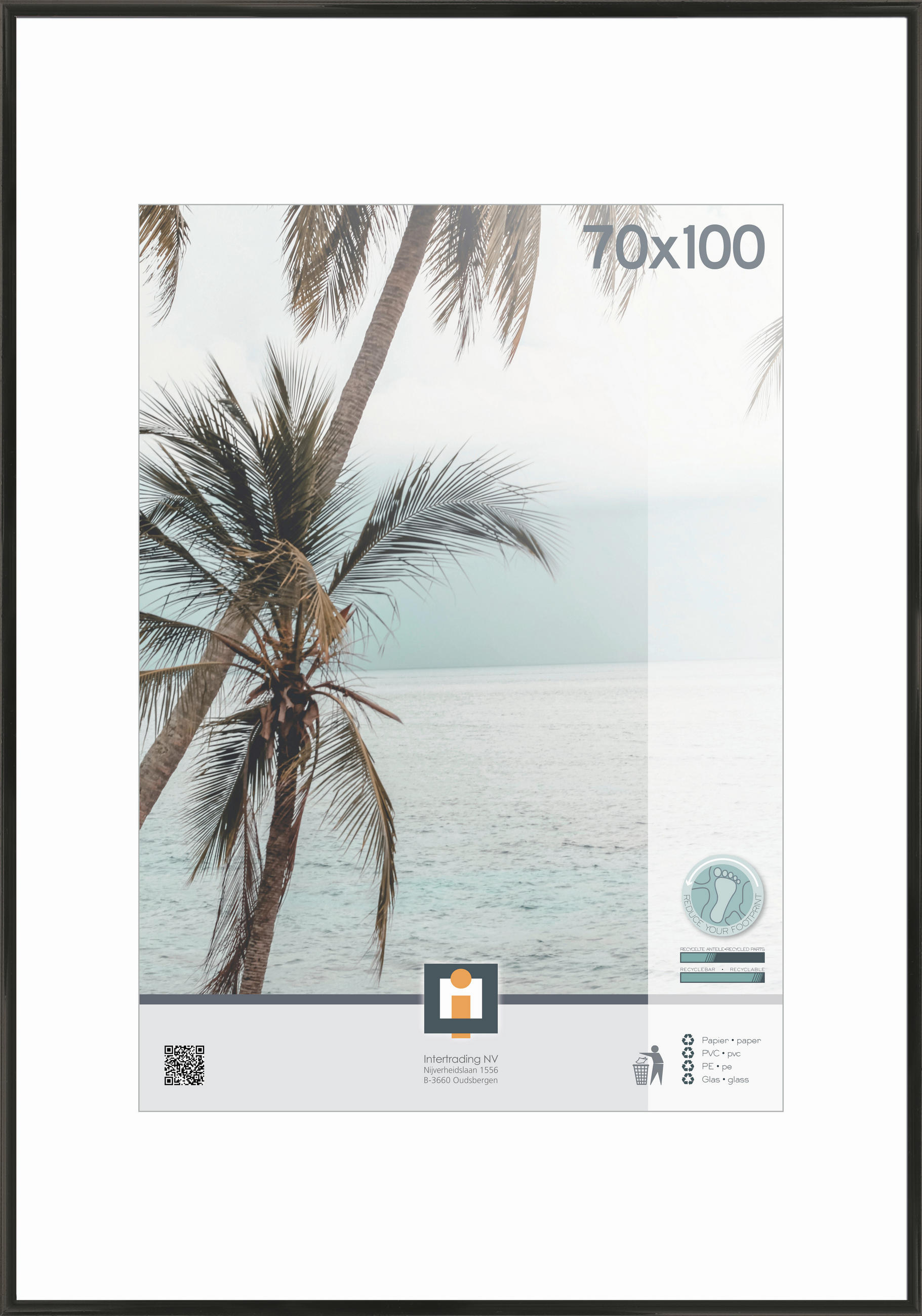 RÁM NA OBRAZY, 1 foto 70 cm x 100 cm - čierna, Basics, plast/sklo (101/71cm)