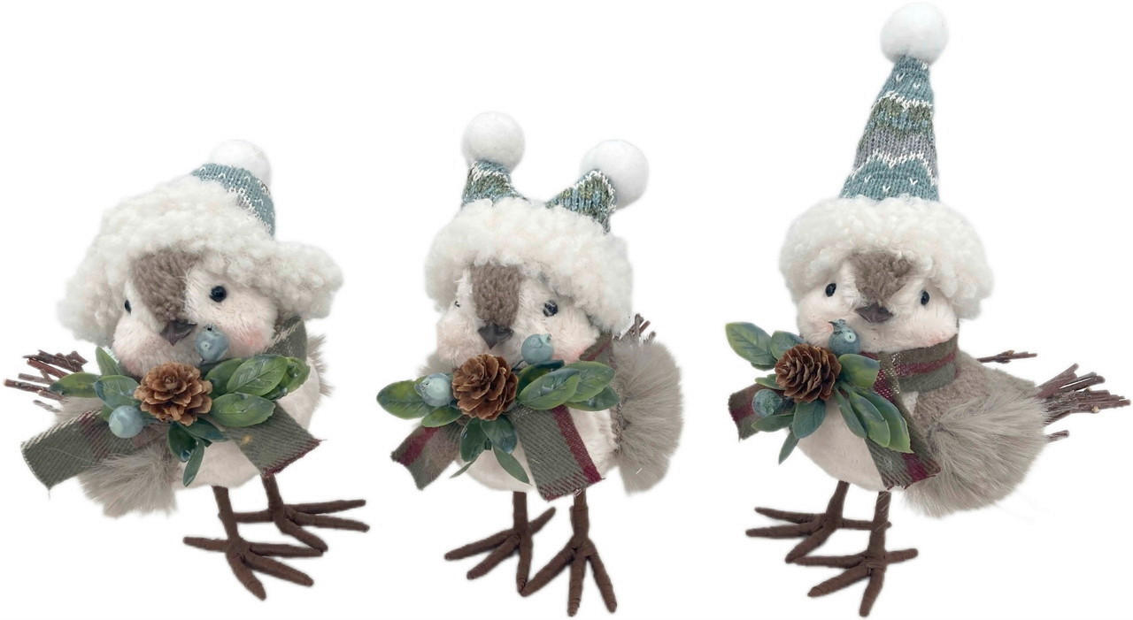 PASĂRE DECORATIVĂ - multicolor, Lifestyle, plastic/materiale naturale (15/15/9cm) - X-Mas
