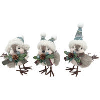 PASĂRE DECORATIVĂ - multicolor, Lifestyle, plastic/materiale naturale (15/15/9cm) - X-Mas
