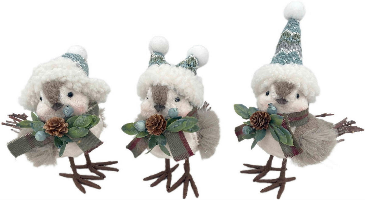 PASĂRE DECORATIVĂ - multicolor, Lifestyle, plastic/materiale naturale (15/15/9cm) - X-Mas