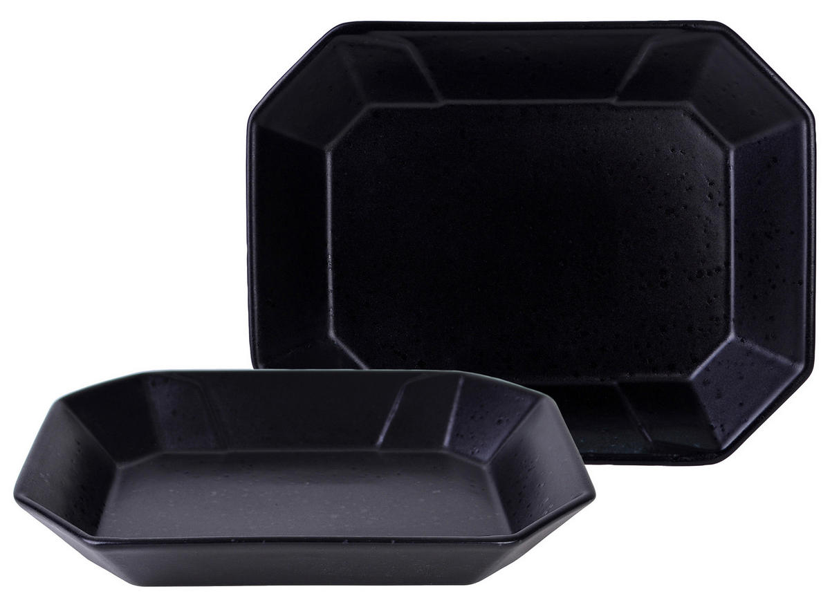 SCHÜSSELSET 2-teilig Streat Food   - Schwarz, Basics, Keramik (22/17cm) - Creatable