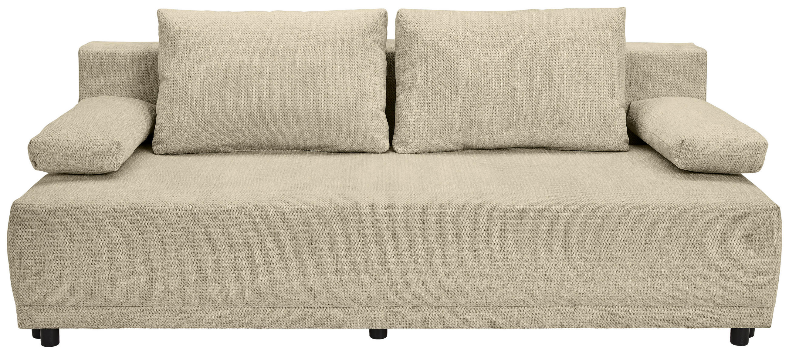 SCHLAFSOFA Chenille Beige  - Beige/Schwarz, KONVENTIONELL, Kunststoff/Textil (201/72/98cm) - Carryhome