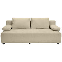 SCHLAFSOFA  mit Stoffauswahl, Liegefunktion, Schlafen auf Sitzhöhe, Rücken echt Chenille Beige  - Beige/Schwarz, KONVENTIONELL, Kunststoff/Textil (201/72/98cm) - Carryhome