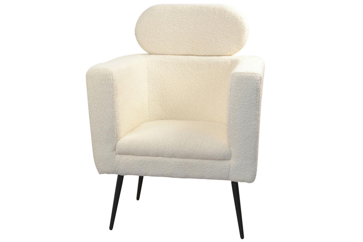 SESSEL Teddystoff Weiß    - Schwarz/Weiß, Design, Textil/Metall (67/72/95-103cm) - MID.YOU
