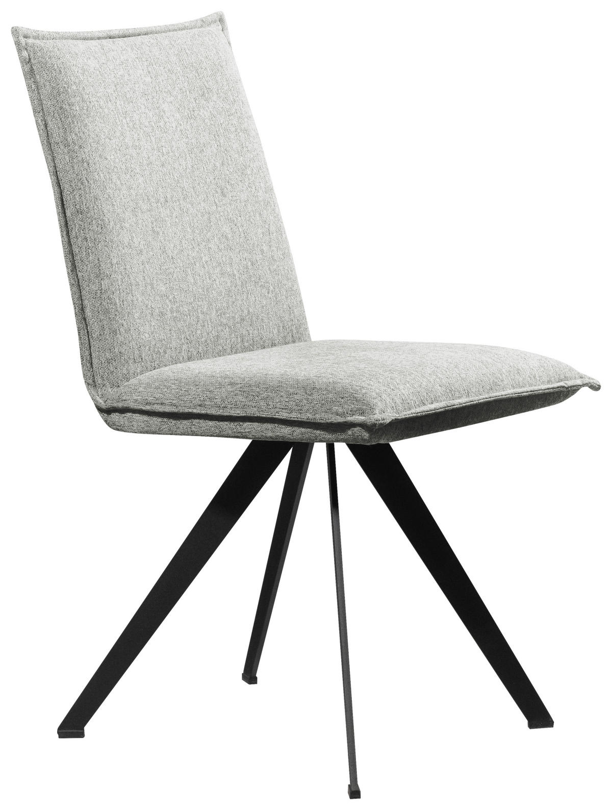 STUHL Webstoff Schwarz, Hellgrau Buche massiv  - Hellgrau/Schwarz, Basics, Holz/Textil (46/91/61cm) - Carryhome