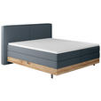 BOXSPRINGBETT 180/200 cm  in Dunkelblau  - Schwarz/Dunkelblau, Natur, Holz/Textil (180/200cm) - Valnatura