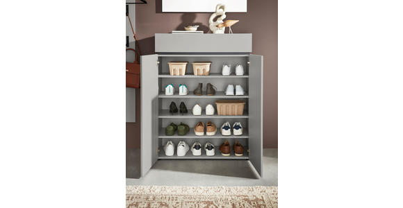 SCHUHSCHRANK  in 90/121/40 cm  - Kaschmir/Schwarz, Design, Holzwerkstoff/Kunststoff (90/121/40cm) - Voleo