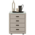 NACHTSCHRANK 50/64/41,5 cm  - Beige/Schwarz, KONVENTIONELL, Glas/Textil (50/64/41,5cm) - Dieter Knoll
