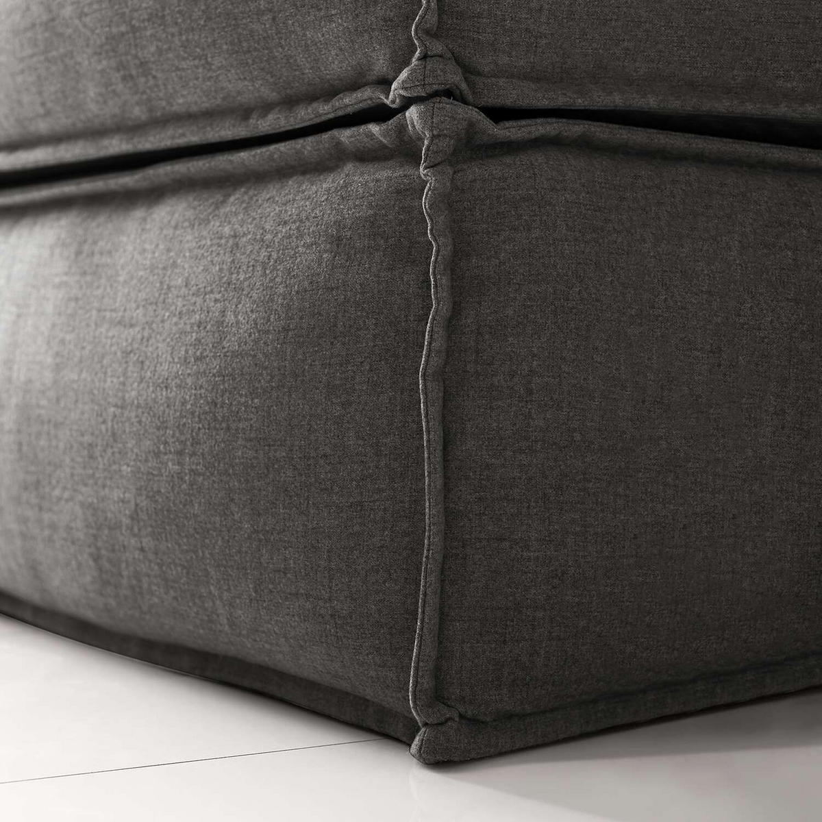 BOXSPRINGBETT 200/200 cm  in Anthrazit  - Anthrazit/Schwarz, Design, Textil (200/200cm) - home24