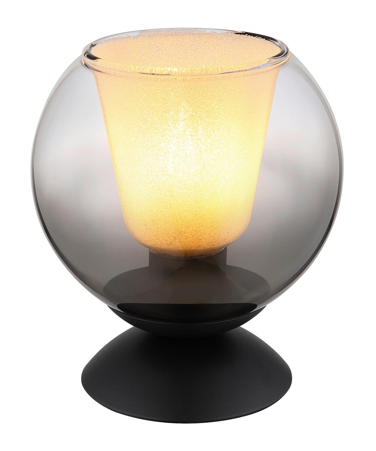 TISCHLEUCHTE - Klar/Schwarz, Basics, Glas/Textil (15/20.5cm) - Globo