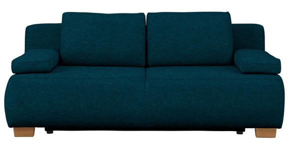 BOXSPRINGSOFA in Webstoff Petrol  - Petrol/Naturfarben, MODERN, Holz/Textil (205/93/108cm) - Venda