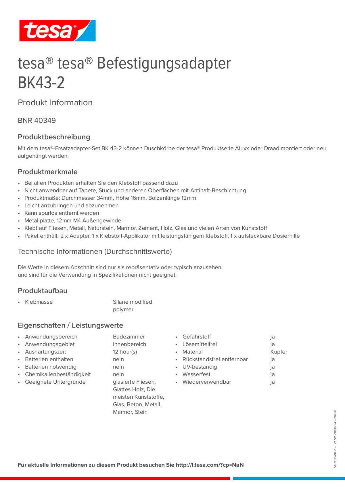 MONTAGEKLEBER Powerkit  - Basics, Kunststoff (2,5/17,9/12,3cm) - Tesa