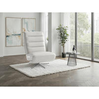 RELAXSESSEL Leder Weiss  - Weiss/Silberfarben, Basics, Leder/Metall (80/109/98cm) - Sit & More