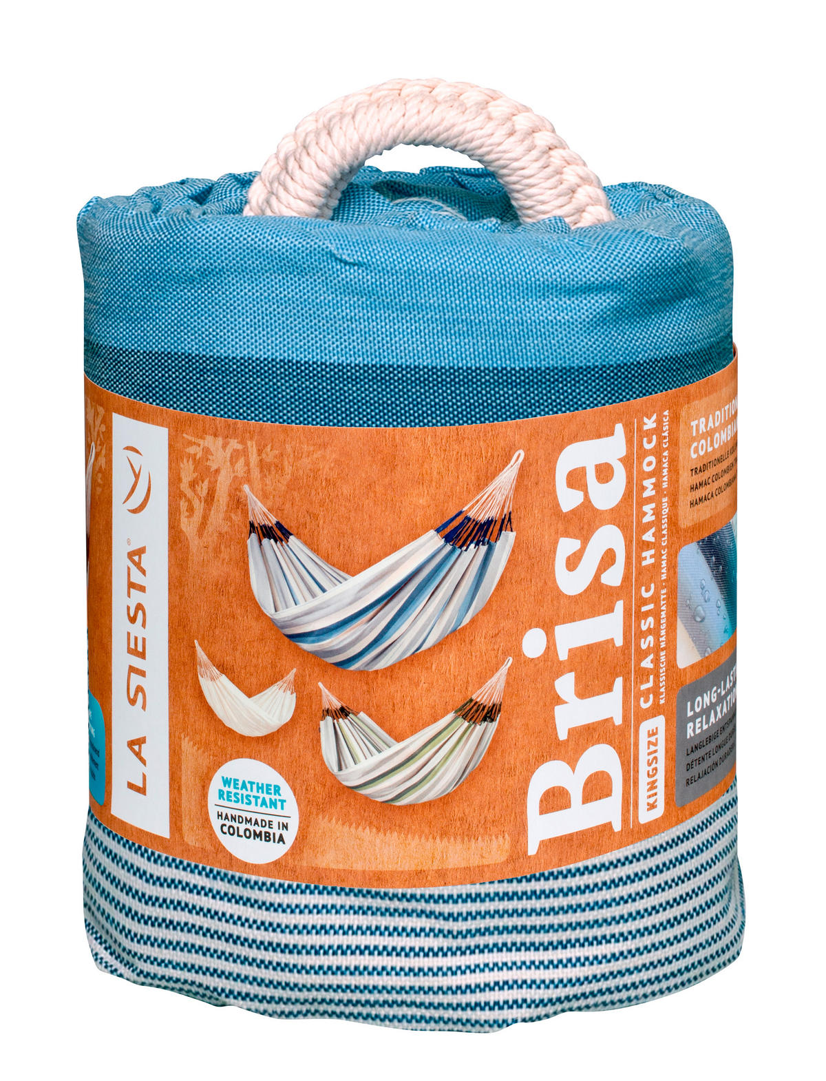 HÄNGEMATTE kingsize outdoor  - Blau/Weiß, KONVENTIONELL, Textil (180/400cm) - La Siesta
