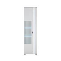 VITRINE in Weiß  - Silberfarben/Schwarz, Design, Glas/Holzwerkstoff (55/200/35cm) - MID.YOU