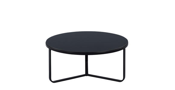 COUCHTISCH 80/80/35 cm rund Schwarz  - Schwarz, Design, Glas/Metall (80/80/35cm) - Xora