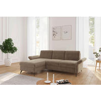 ECKSOFA ROCHELLE E Hellbraun Flachgewebe  - Hellbraun/Schwarz, KONVENTIONELL, Textil/Metall (164/251cm) - Sit & More