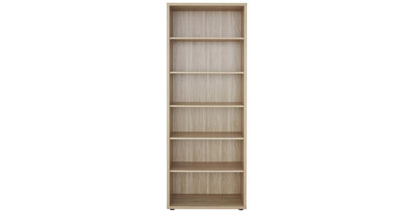 AKTENREGAL - Schwarz/Sonoma Eiche, KONVENTIONELL, Holzwerkstoff/Kunststoff (81,8/215,2/40cm) - Voleo