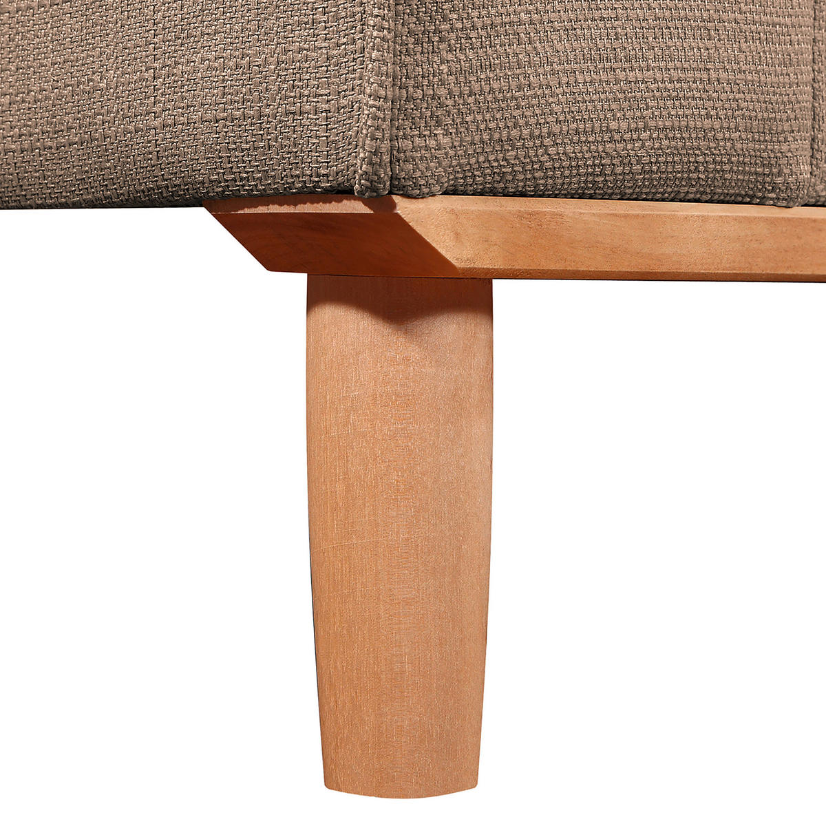 ECKSOFA Beata Cappuccino Mikrofaser  - Wengefarben/Cappuccino, Design, Holz/Textil (230/150cm) - Livetastic