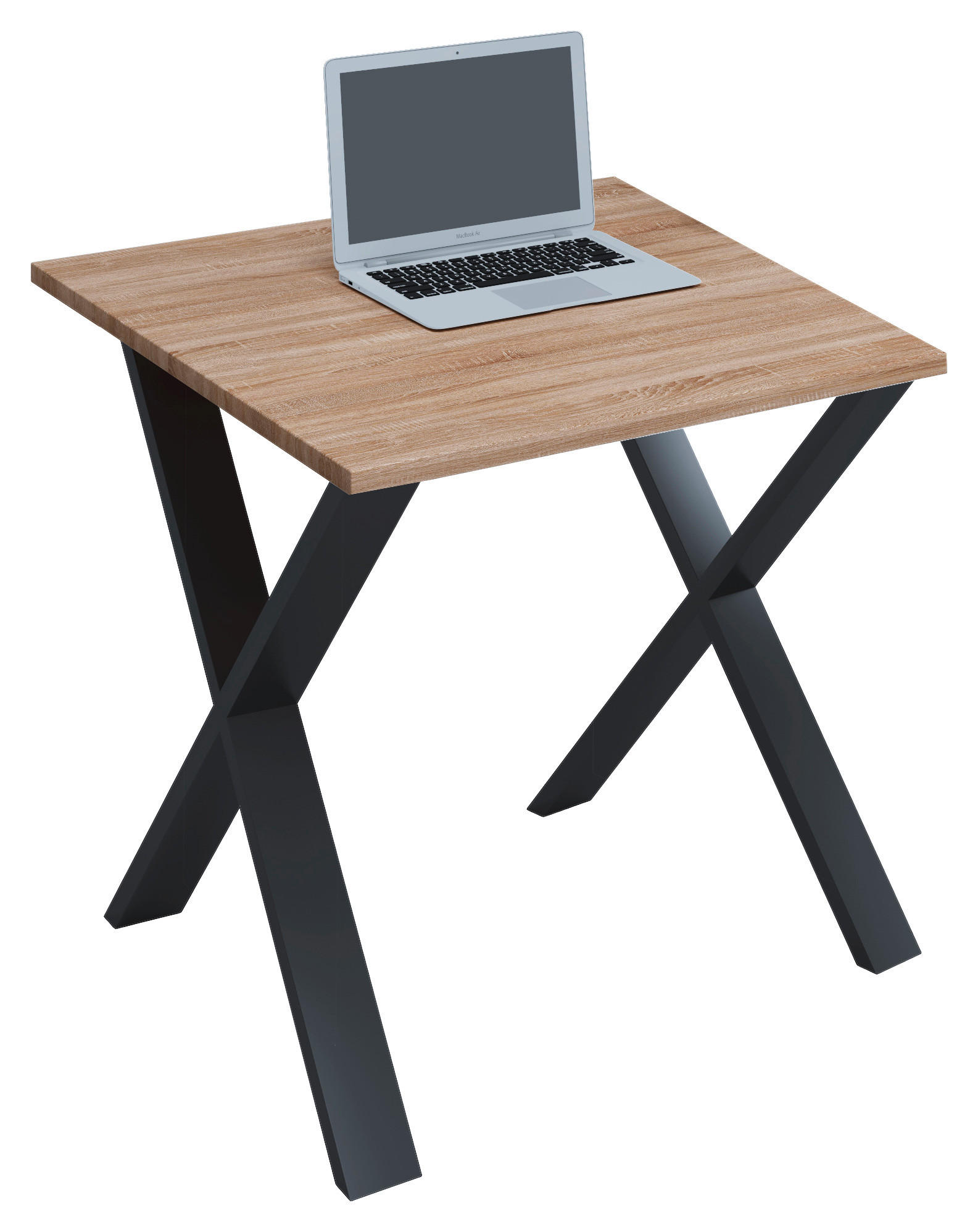 SCHREIBTISCH 80/80/76 cm  in Schwarz, Sonoma Eiche  - Schwarz/Sonoma Eiche, MODERN, Holzwerkstoff/Metall (80/80/76cm) - MID.YOU