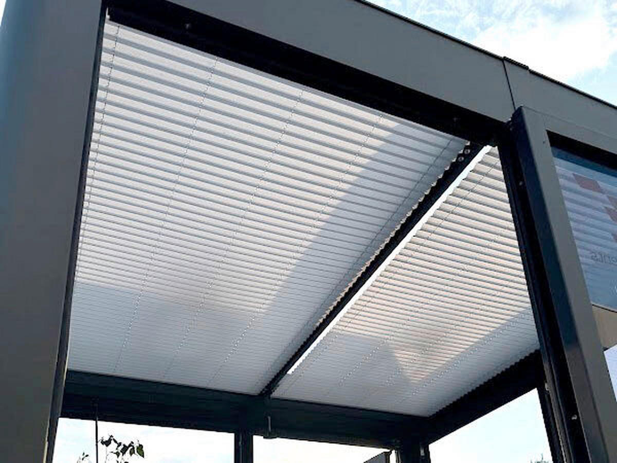 PLISSEE  - Hellgrau, Basics, Kunststoff/Textil (100/200cm)