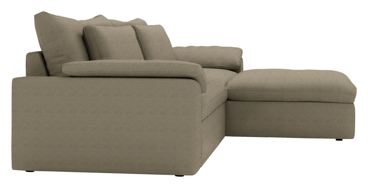 ECKSOFA  Chenille Taupe  - Taupe/Schwarz, Modern, Kunststoff/Textil (306/198cm) - Carryhome