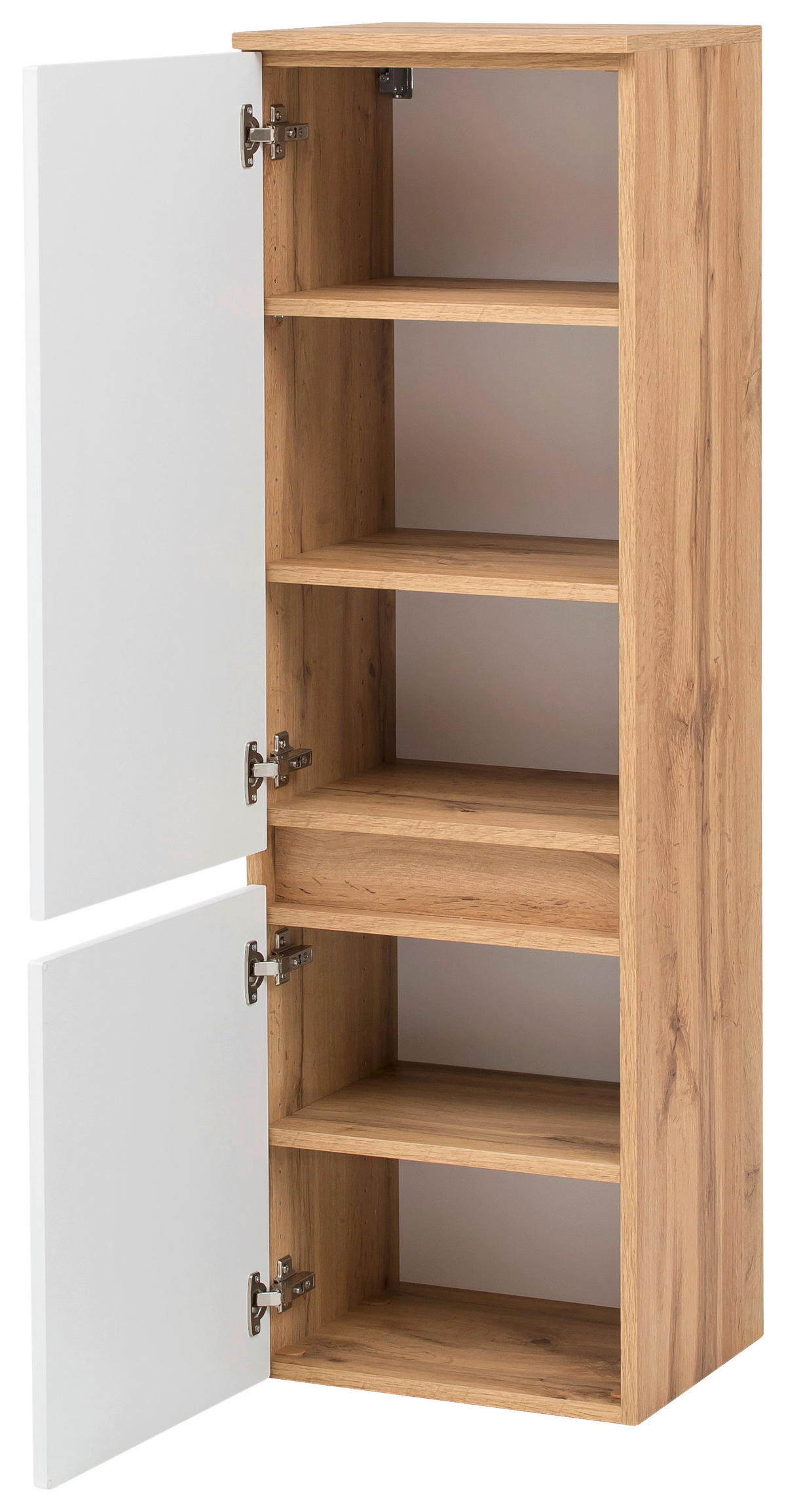 MIDISCHRANK 40/130/35 cm  - Eichefarben/Silberfarben, KONVENTIONELL, Holzwerkstoff/Kunststoff (40/130/35cm) - Held