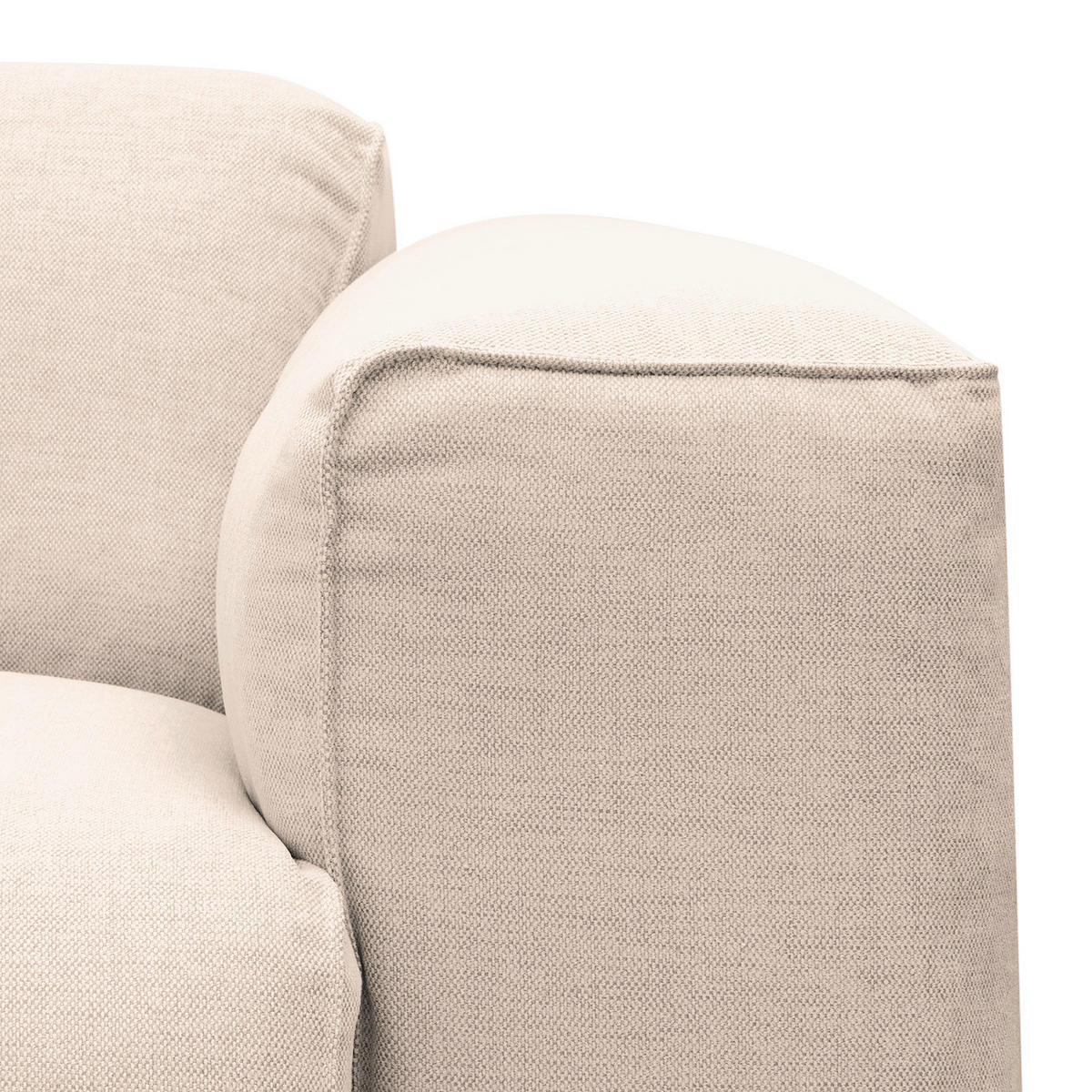 ECKSOFA Beige Webstoff  - Beige/Schwarz, Design, Kunststoff/Textil (290/171cm) - home24