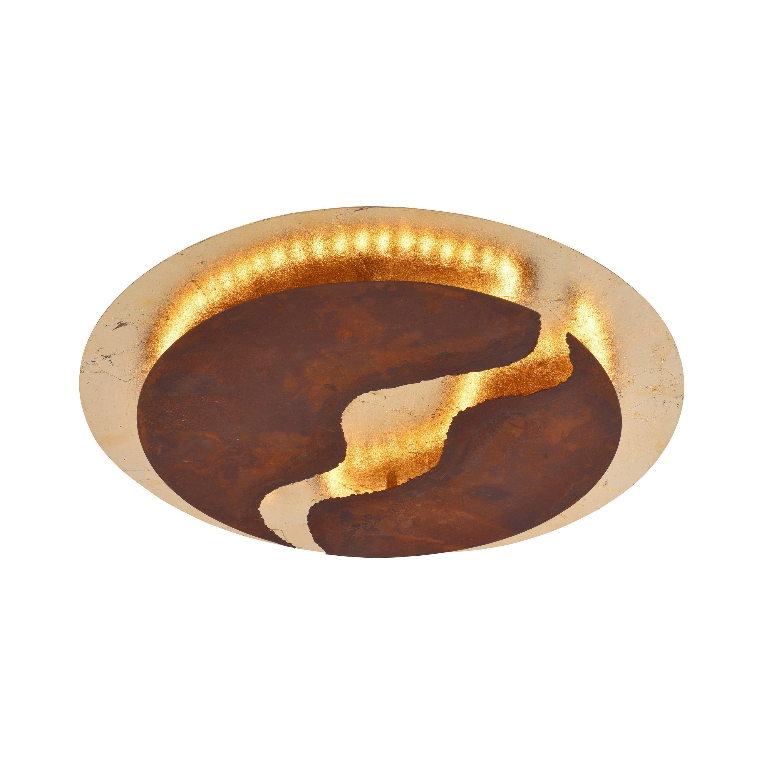 LED-DECKENLEUCHTE 50/50/8 cm   - Rostfarben/Goldfarben, LIFESTYLE, Metall (50/50/8cm) - Paul Neuhaus