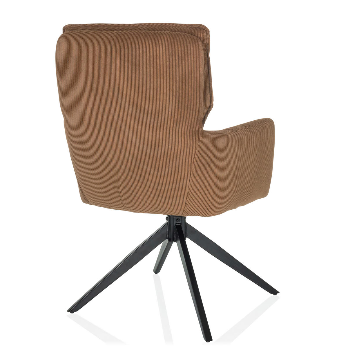 ARMLEHNSTUHL  in Cord  - Schwarz/Braun, MODERN, Textil/Metall (58/94/60cm) - MID.YOU