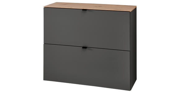 HÄNGESCHUHSCHRANK 100/84/37 cm  - Schwarz/Graphitfarben, MODERN, Holzwerkstoff/Metall (100/84/37cm) - Voleo