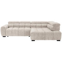 ECKSOFA inkl. Funktionen Beige Webstoff  - Beige/Schwarz, MODERN, Kunststoff/Textil (297/205cm) - Welnova